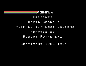 Pitfall II - Lost Caverns Title Screen